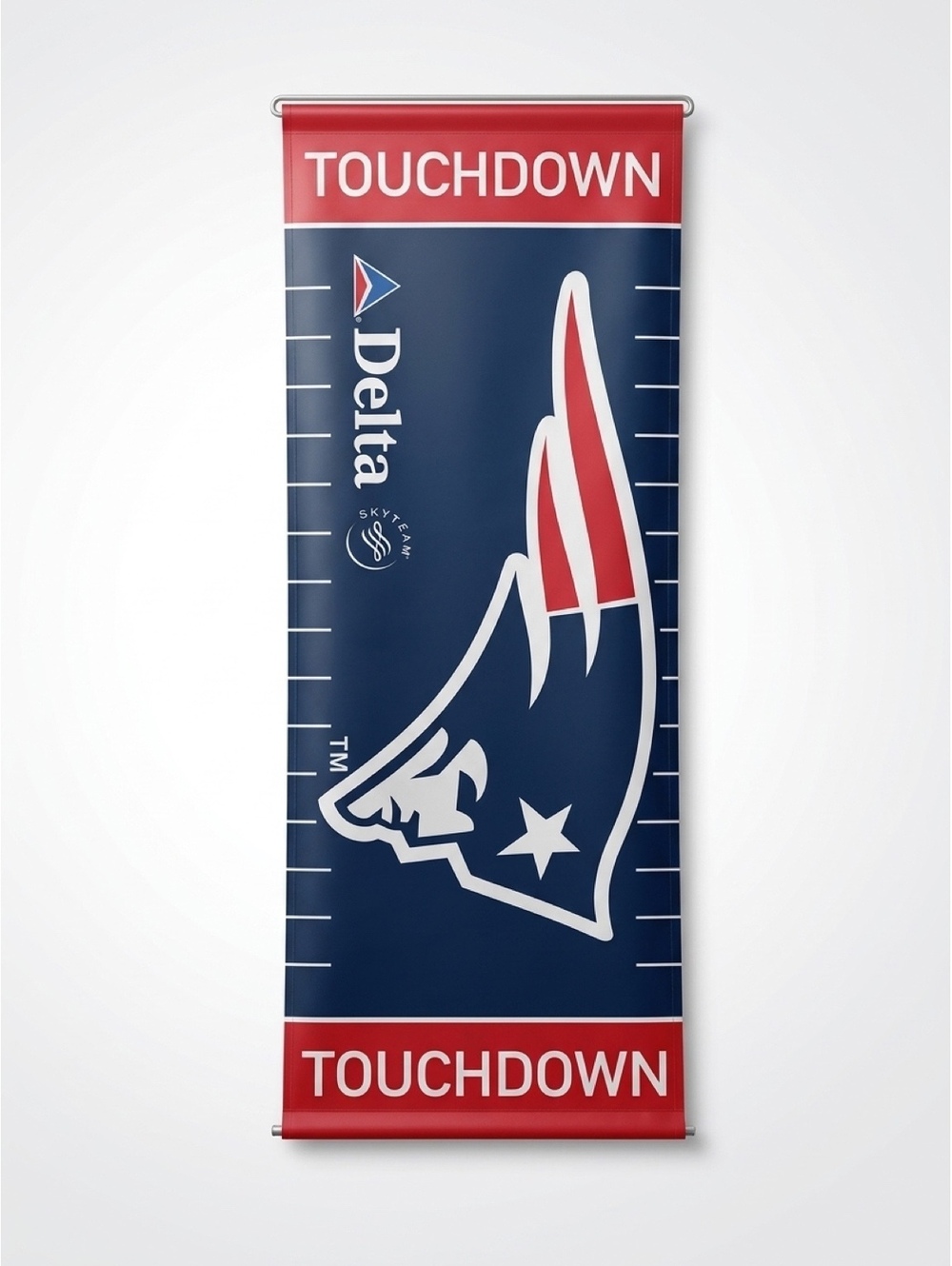 New England Patriots Touchdown Banner with Delta Logo